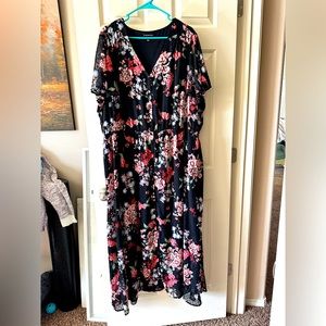 Lane Bryant Black Floral Dress
